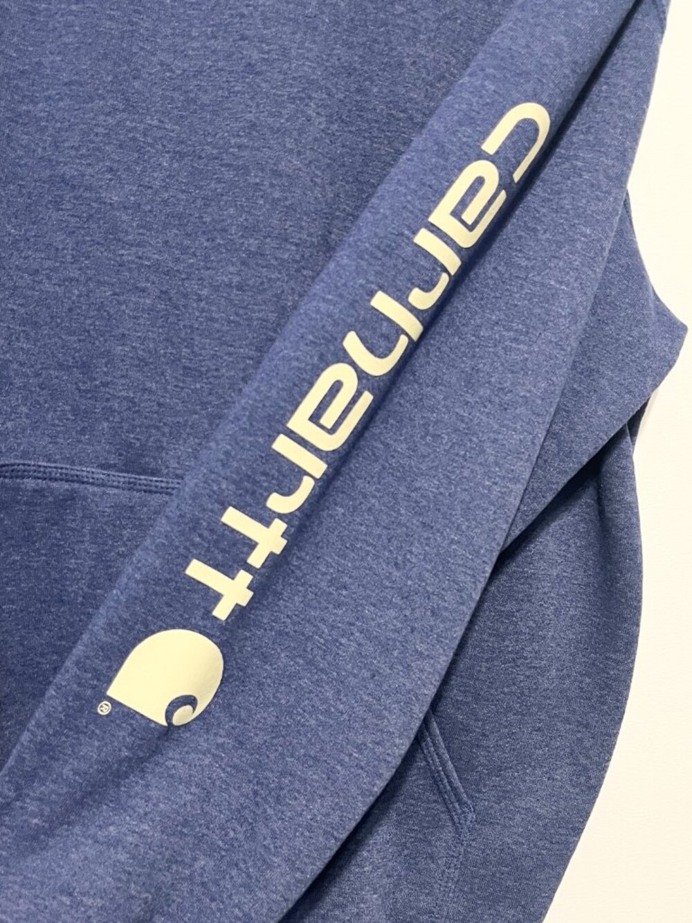 Carhartt Mens Loose Fit Spellout Hoodie K288H53 L Blue Workwear Rugged Carpenter - Picture 3 of 7